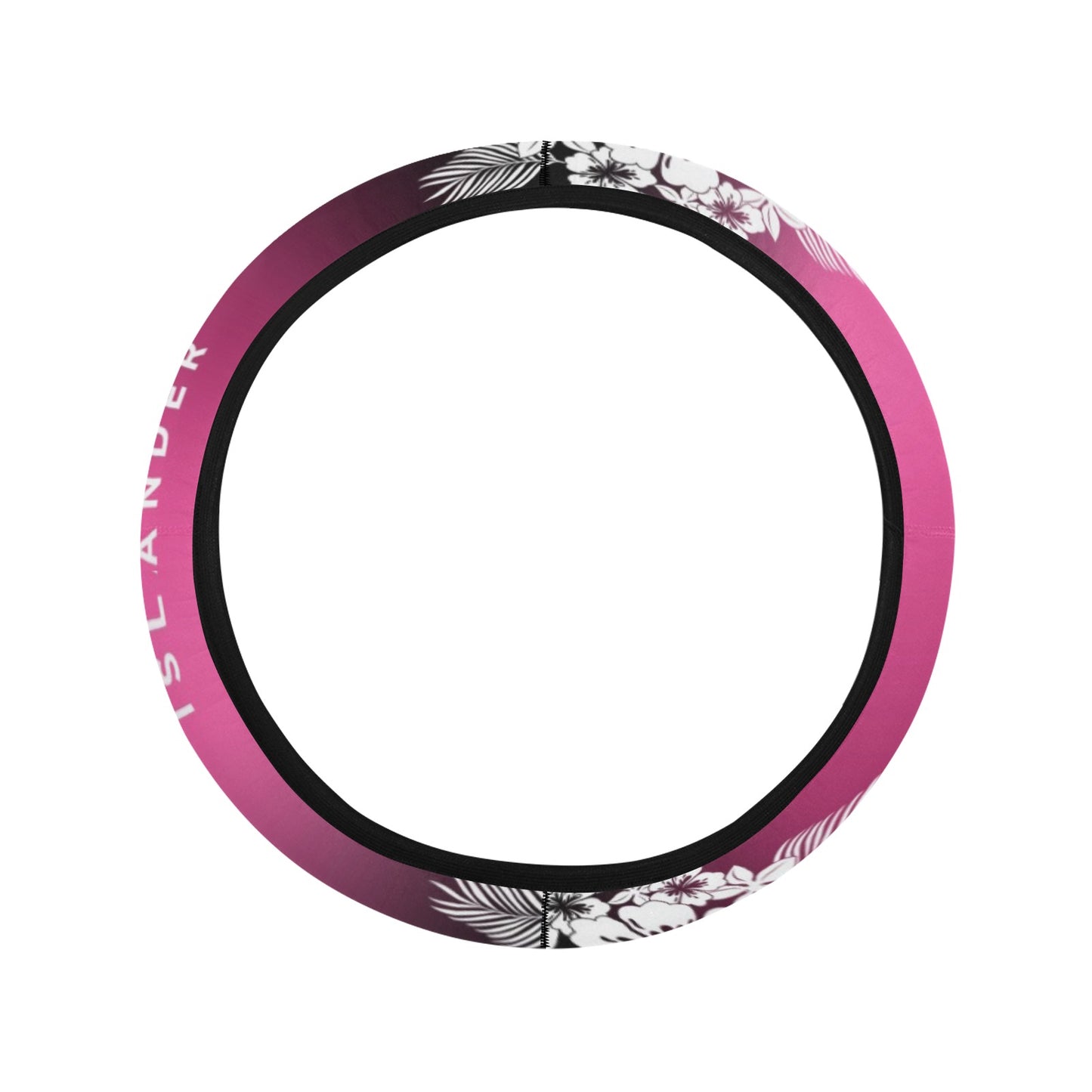 Tropical Hibiscus Islander Guam CNMI Pink Steering Wheel Cover with Anti-Slip Insert