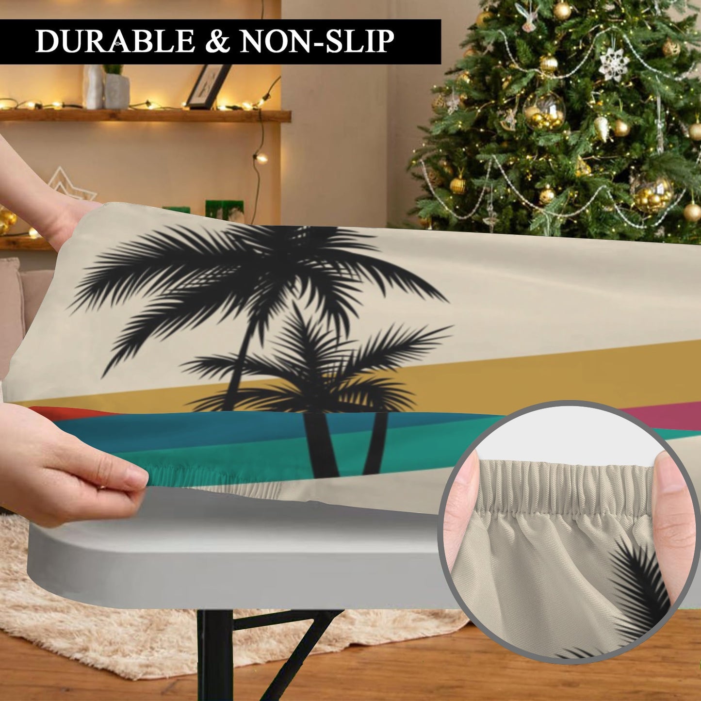 Retro Rainbow Fitted Tablecloth