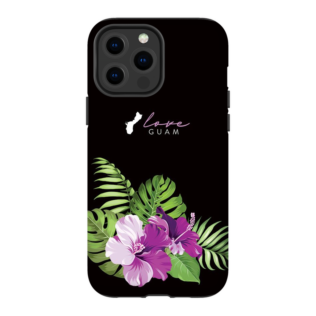 Love Guam Purple Hibiscus Premium Glossy Tough Phone Case