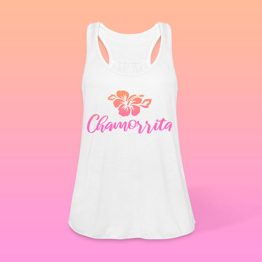 Chamorrita Guam CNMI Hibiscus Women's Flowy Racerback Tank Top