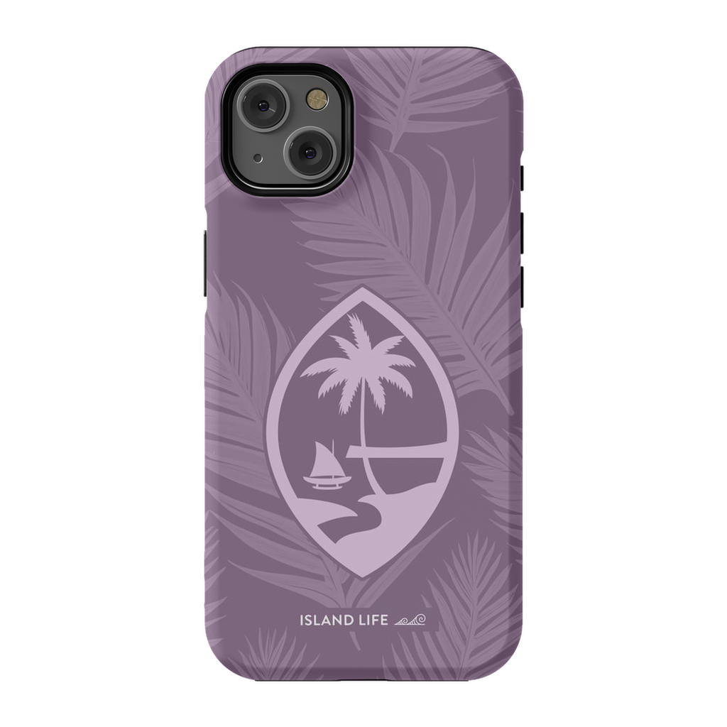 Guam Modern Leaves Purple Premium Glossy Tough Phone Case