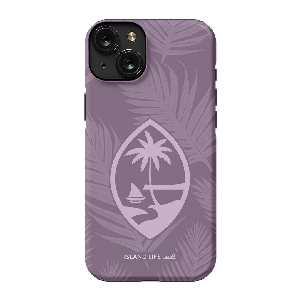 Guam Modern Leaves Purple Premium Glossy Tough Phone Case