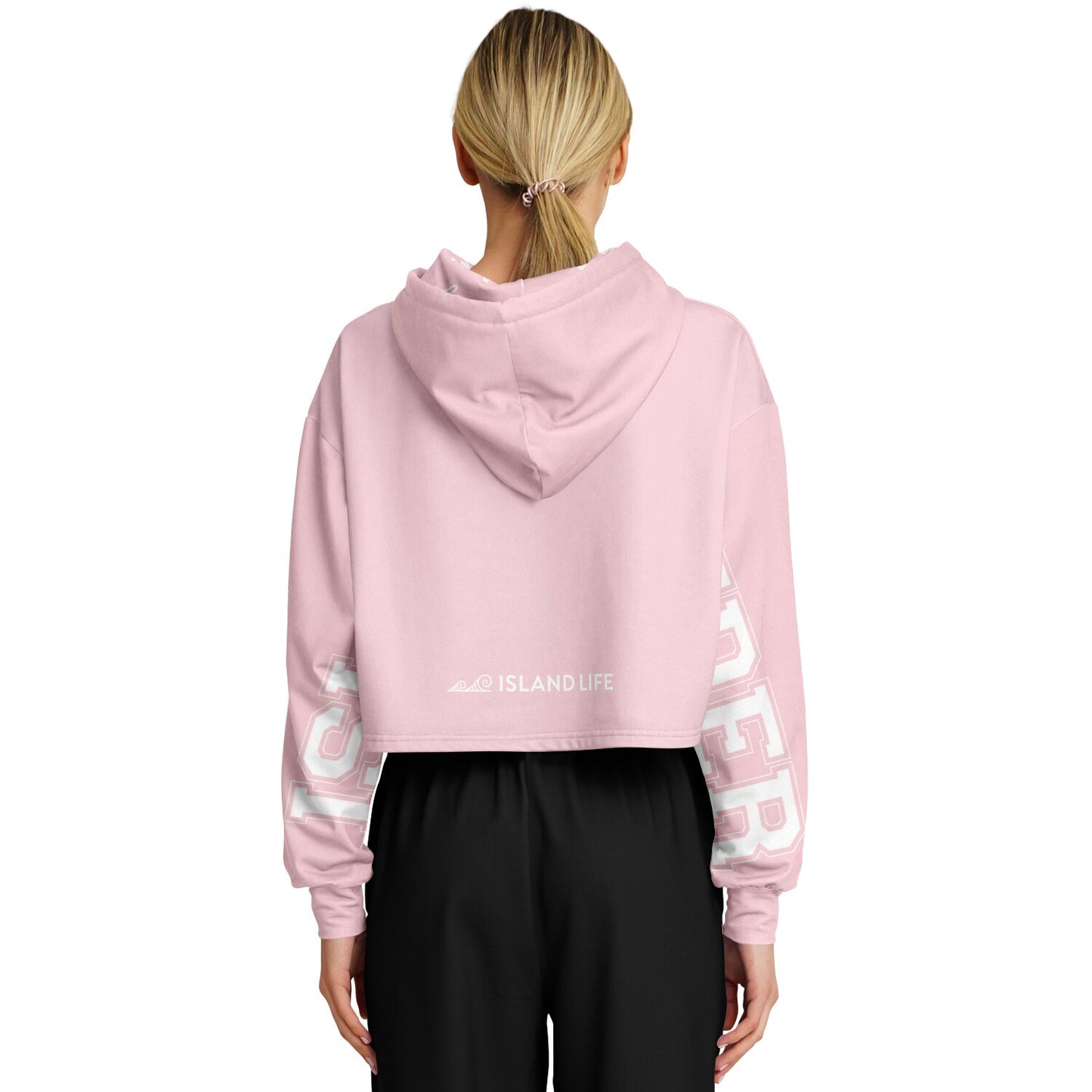 Islander Guam Girl Pink Cropped Hoodie