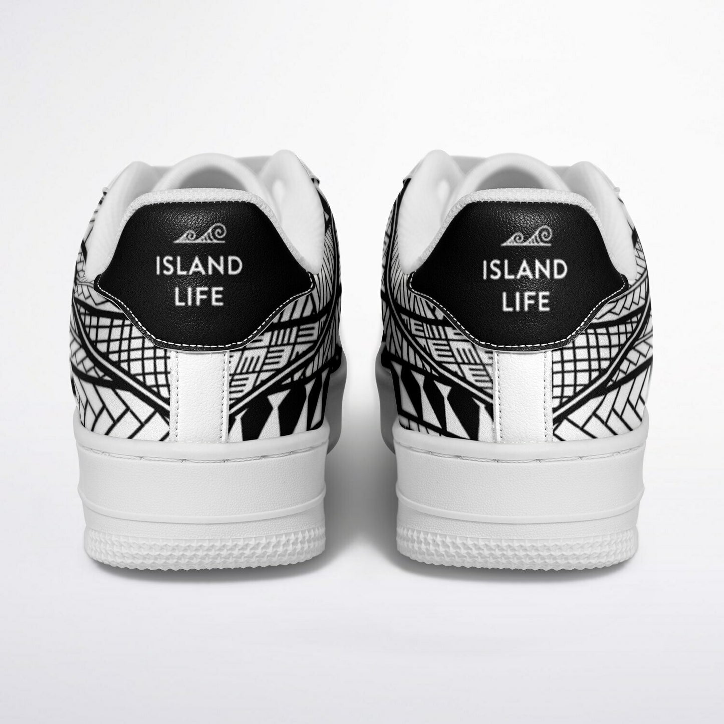 Guam Red Hibiscus Tribal White Core Low Shoes