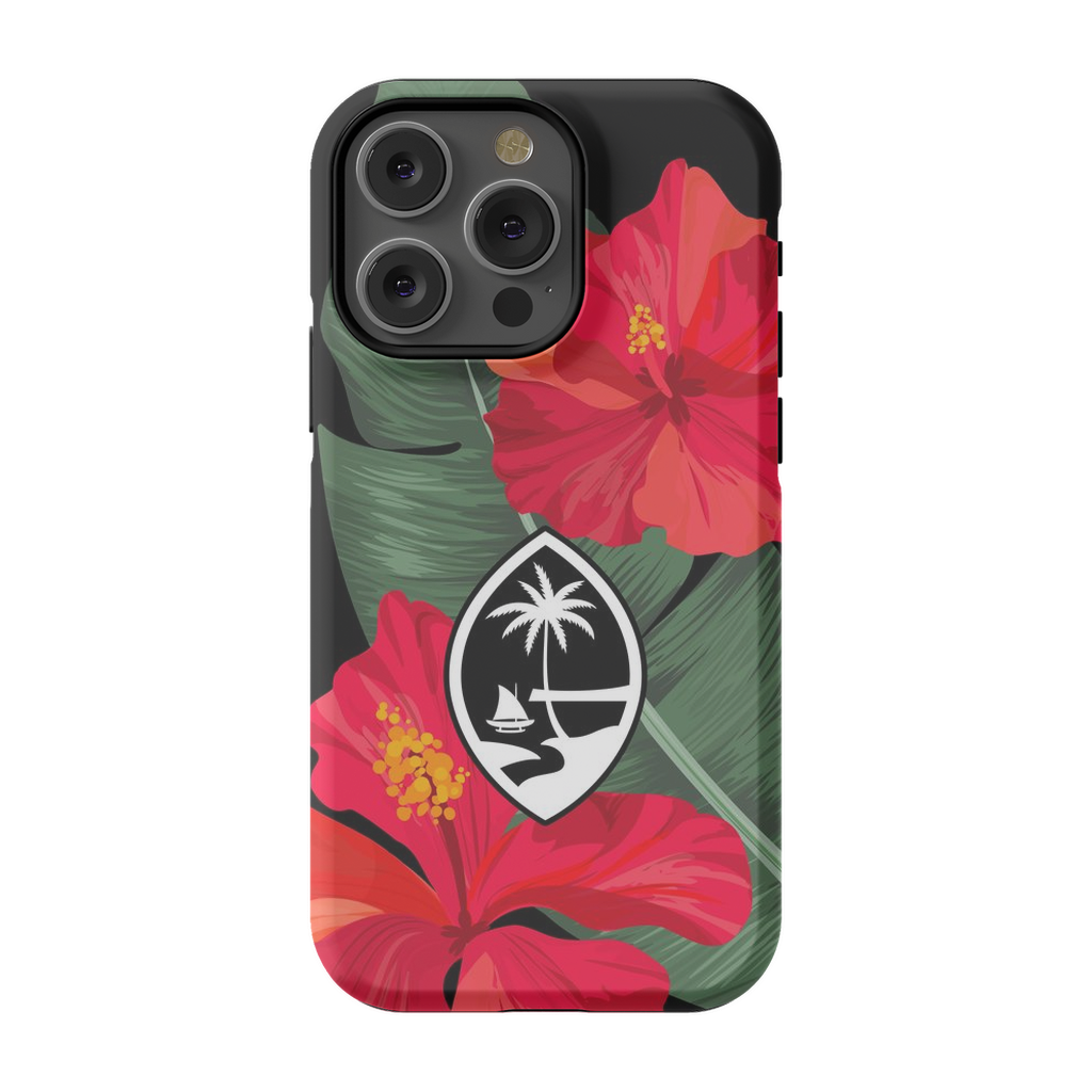 Guam Red Hibiscus Paradise Premium Glossy Tough Phone Case