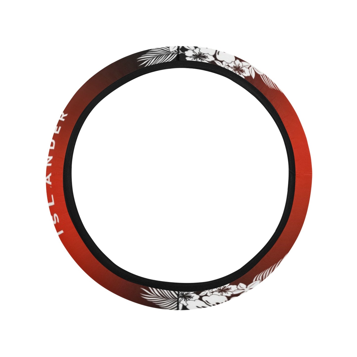 Tropical Hibiscus Islander Guam CNMI Red Steering Wheel Cover with Anti-Slip Insert