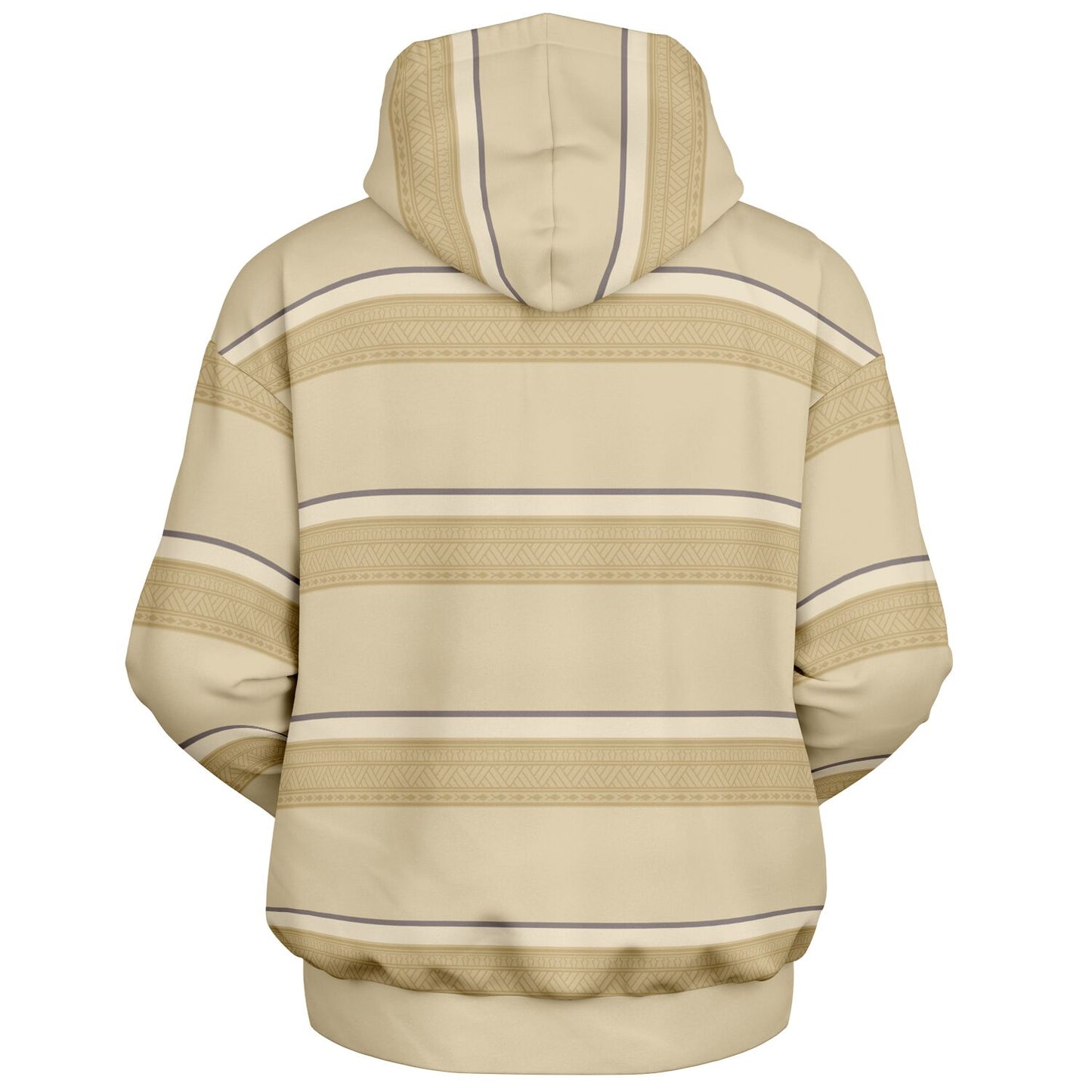 Guam Tribal Striped Khaki Unisex AOP Heavyweight Oversized Hoodie