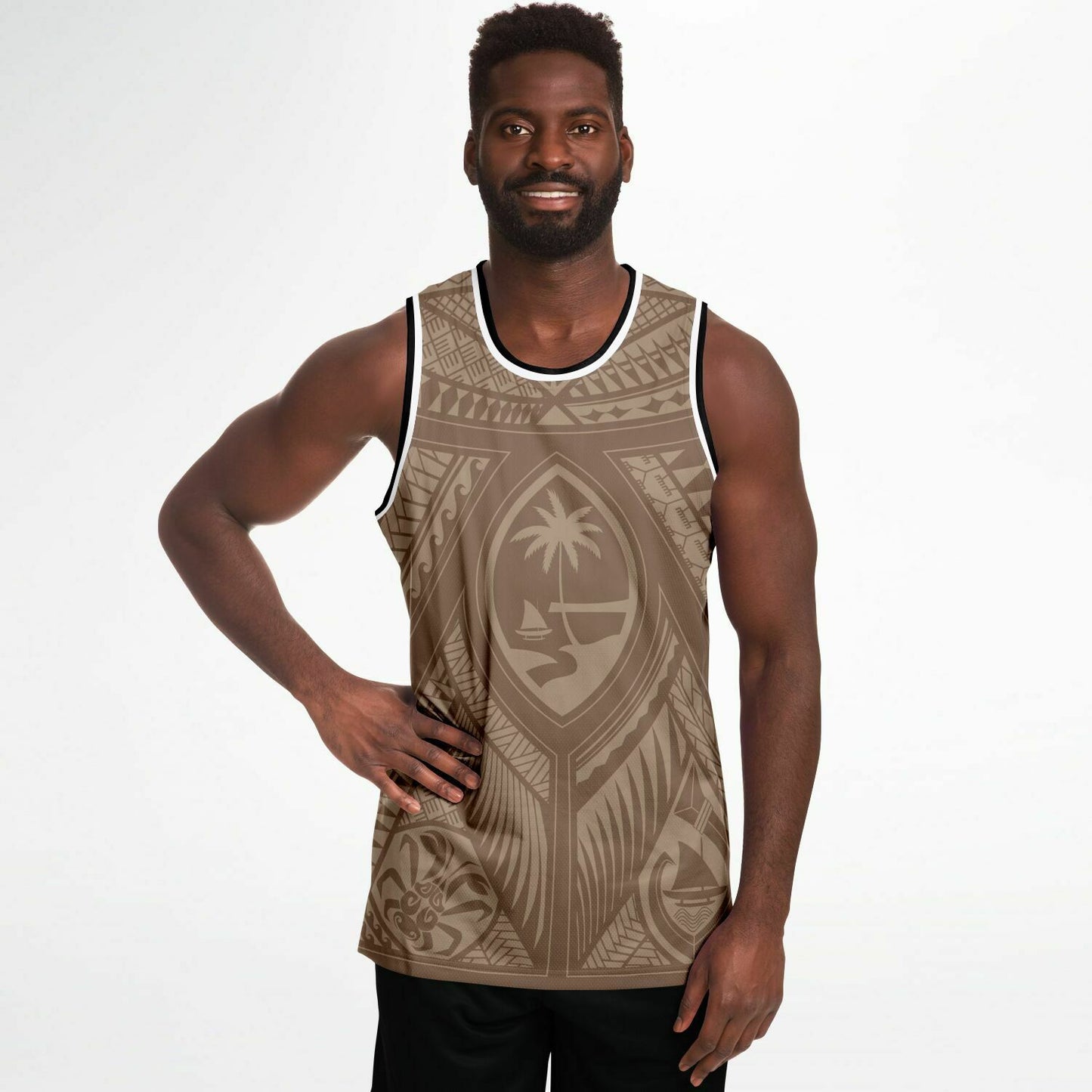 Guahan Tribal Brown Guam Basketball Jersey