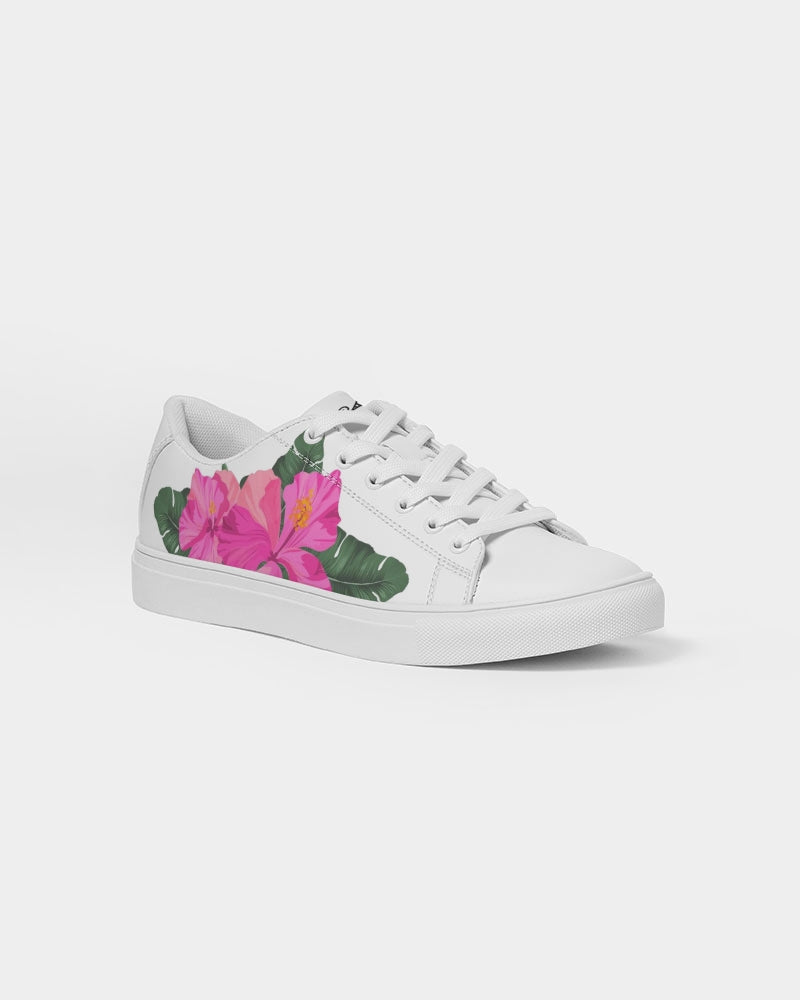 Guam Hibiscus Paradise Pink Women's Faux-Leather Sneaker