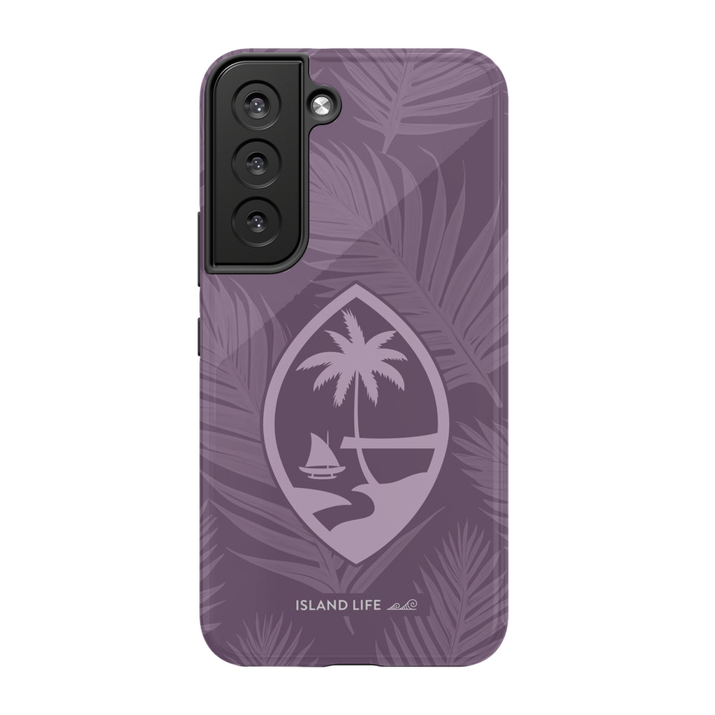 Guam Modern Leaves Purple Premium Glossy Tough Phone Case