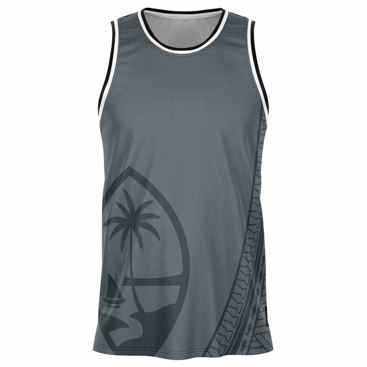 Guam Seal Tribal Gray Basketball Jersey