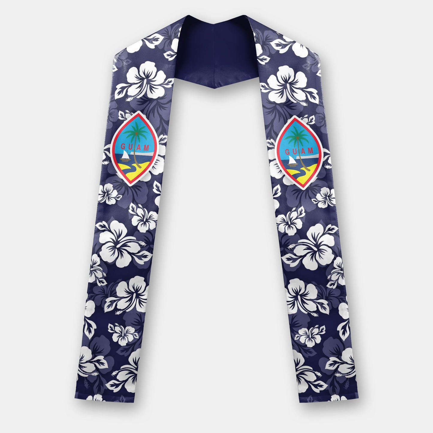 Guam Classic Hibiscus Blue Graduation Stole Sash