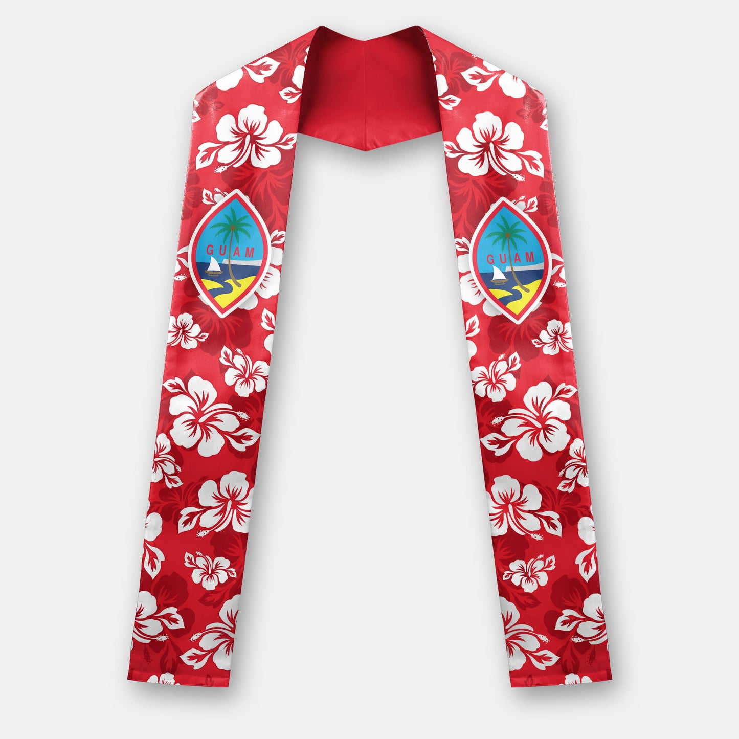 Guam Classic Hibiscus Red Graduation Stole Sash