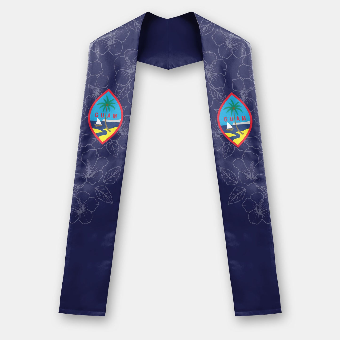 Guam Hibiscus Blue Graduation Stole Sash