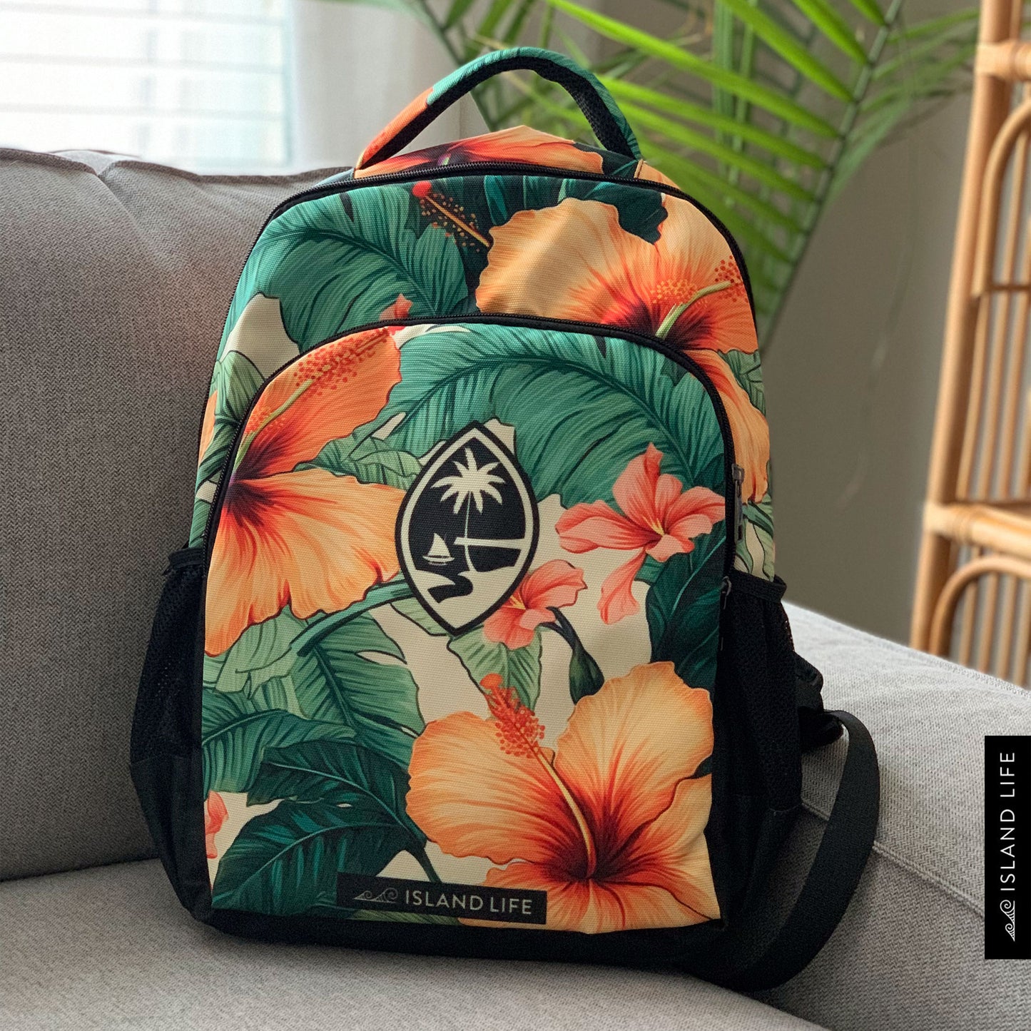 Guam Hibiscus Cream Multifunctional Backpack