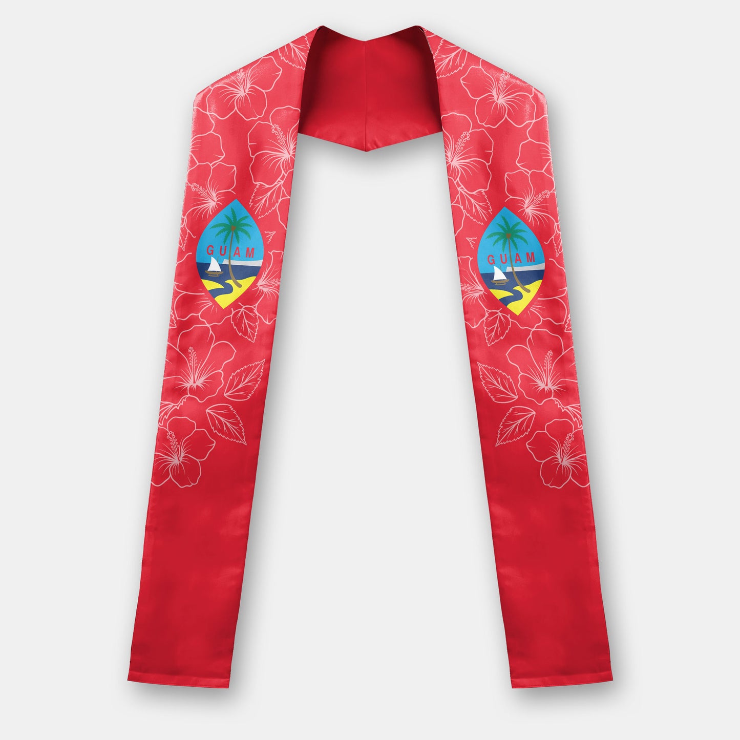 Guam Hibiscus Red Graduation Stole Sash