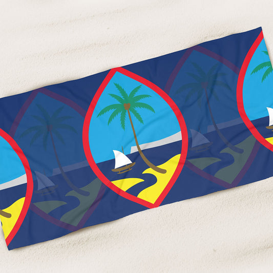 Guam Seals Blue Beach Towel