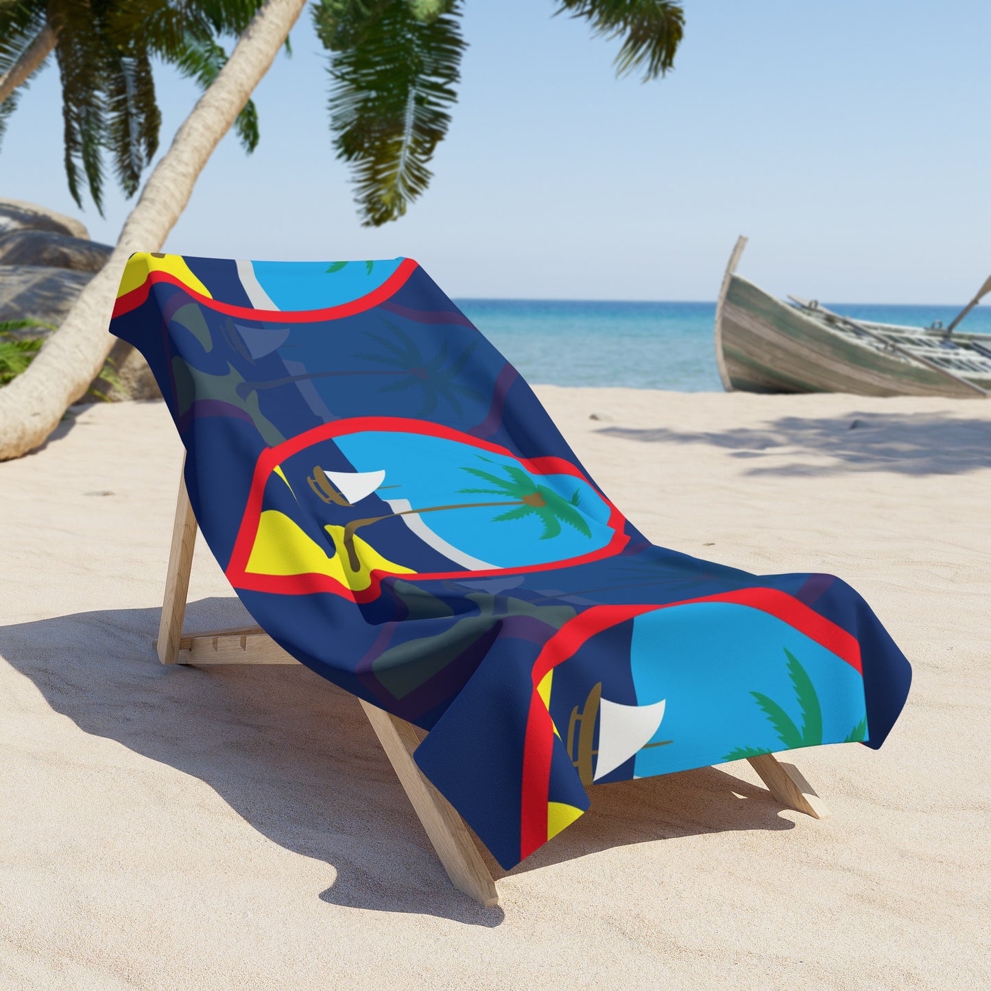 Guam Seals Blue Beach Towel