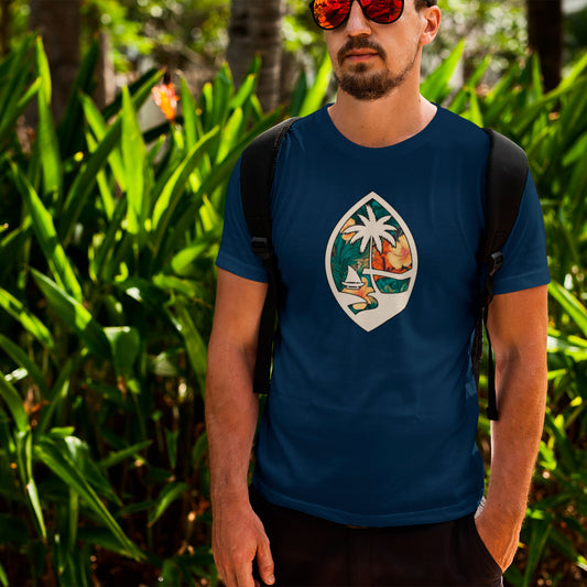Guam Seal Floral Men's Premium T-Shirt