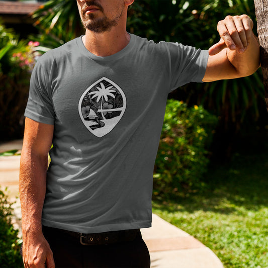 Guam Seal Monochrome Floral Men's Premium T-Shirt
