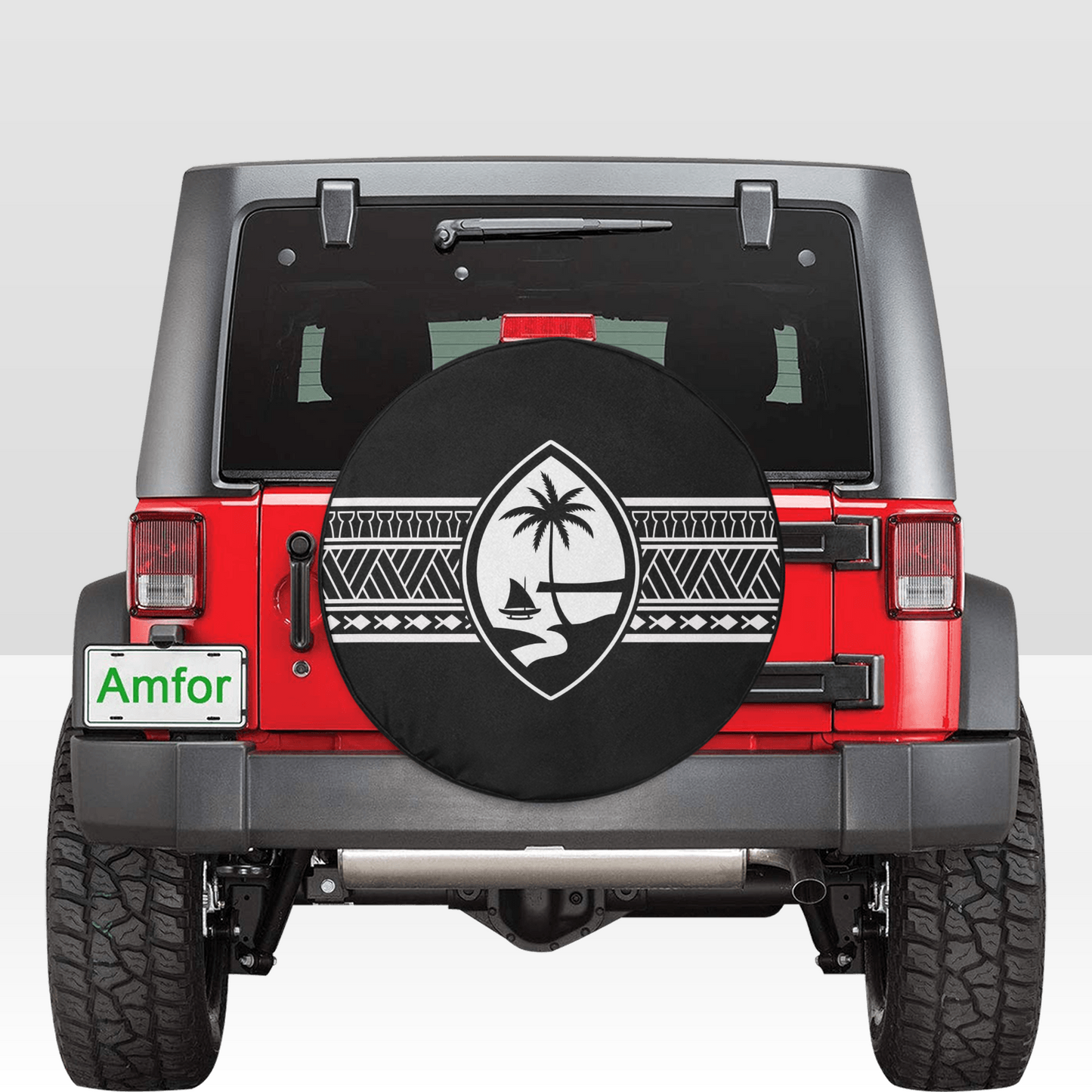 Guam Seal Tribal Jeep Spare Tire Cover
