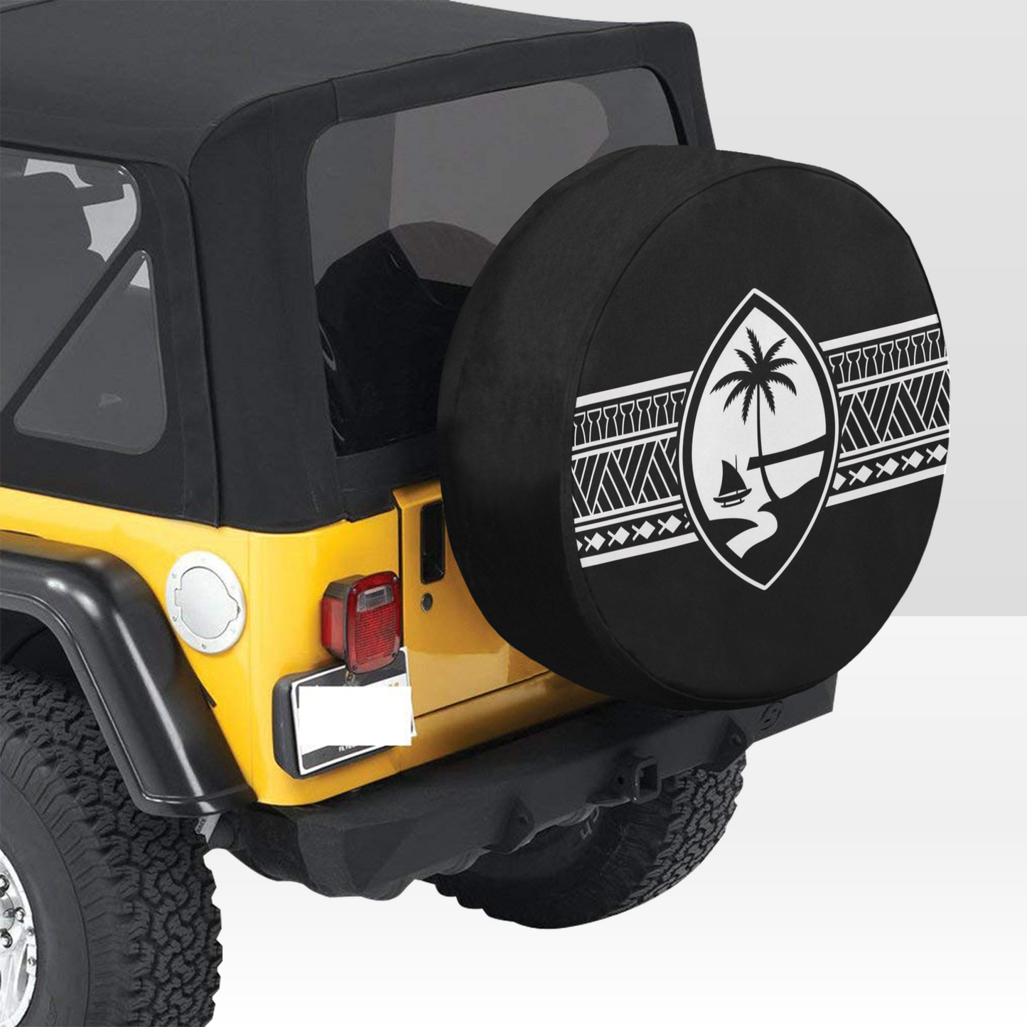 Guam Seal Tribal Jeep Spare Tire Cover