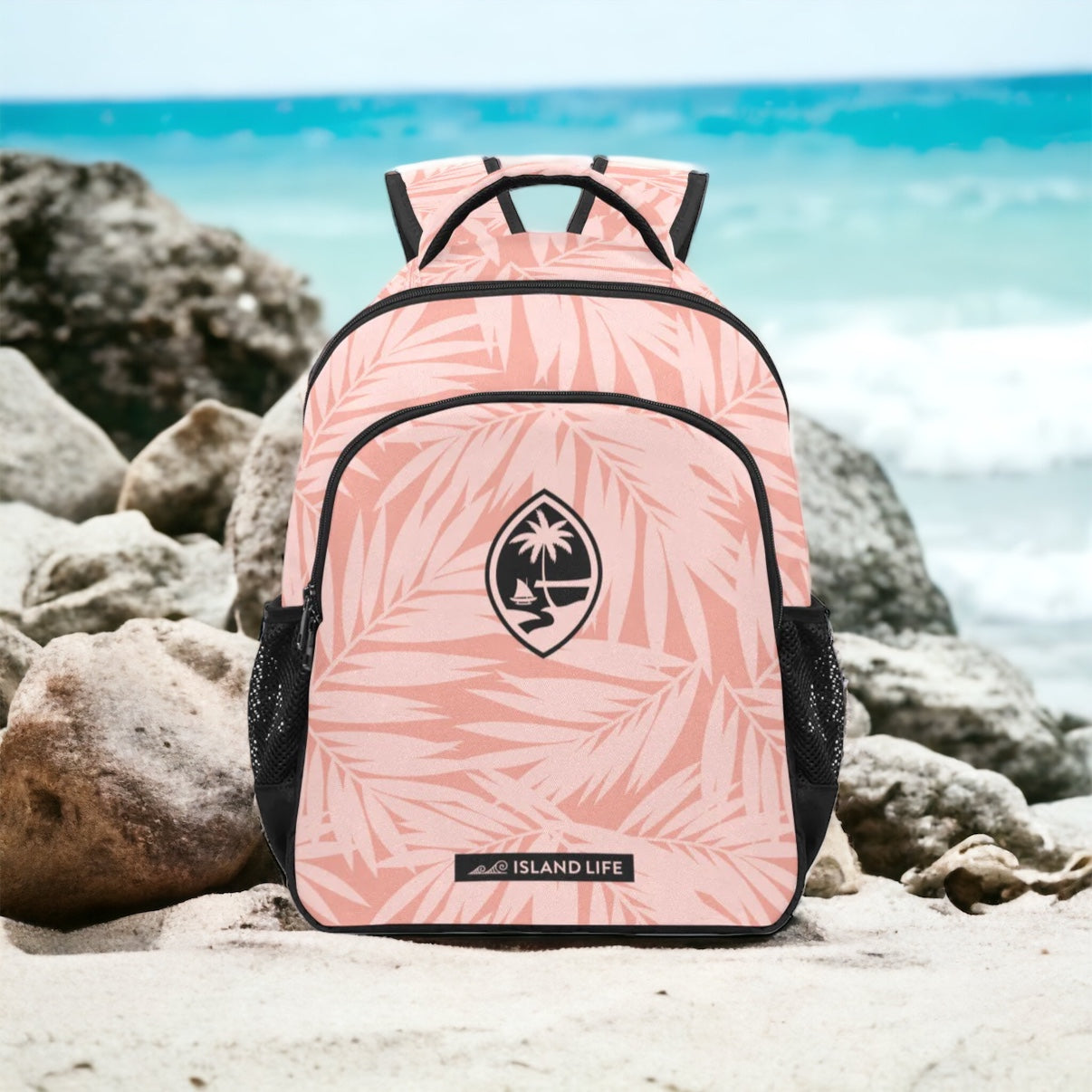 Guam Coconut Leaves Salmon Multifunctional Backpack