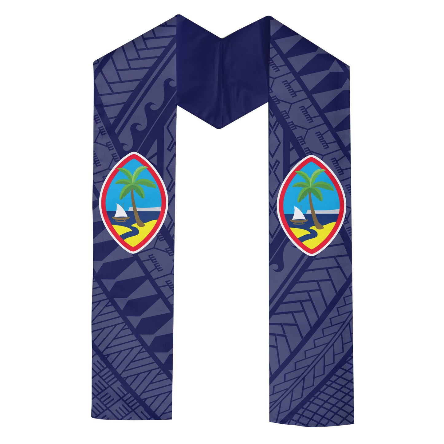 Kids Guahan Tribal Blue Graduation Stole