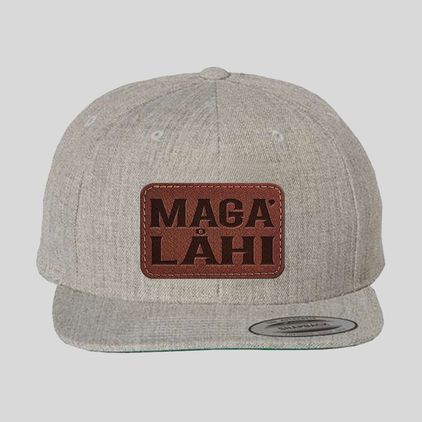 Maga' Låhi Chamorro Guam CNMI Faux Leather Patch Premium Flat Bill Snapback Hat