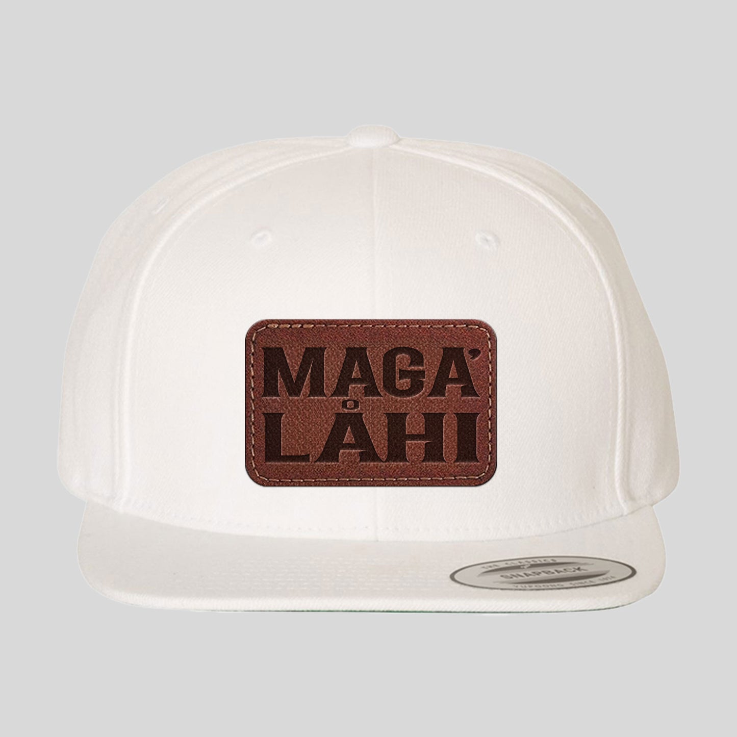 Maga' Låhi Chamorro Guam CNMI Faux Leather Patch Premium Flat Bill Snapback Hat