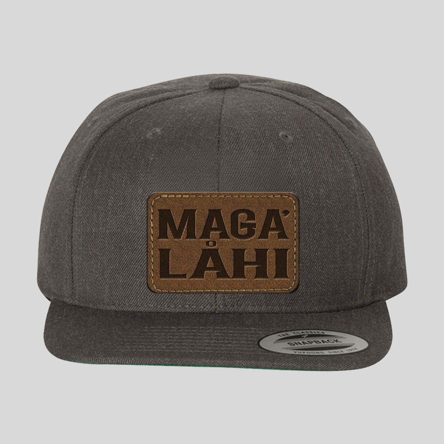 Maga' Låhi Chamorro Guam CNMI Faux Leather Patch Premium Flat Bill Snapback Hat