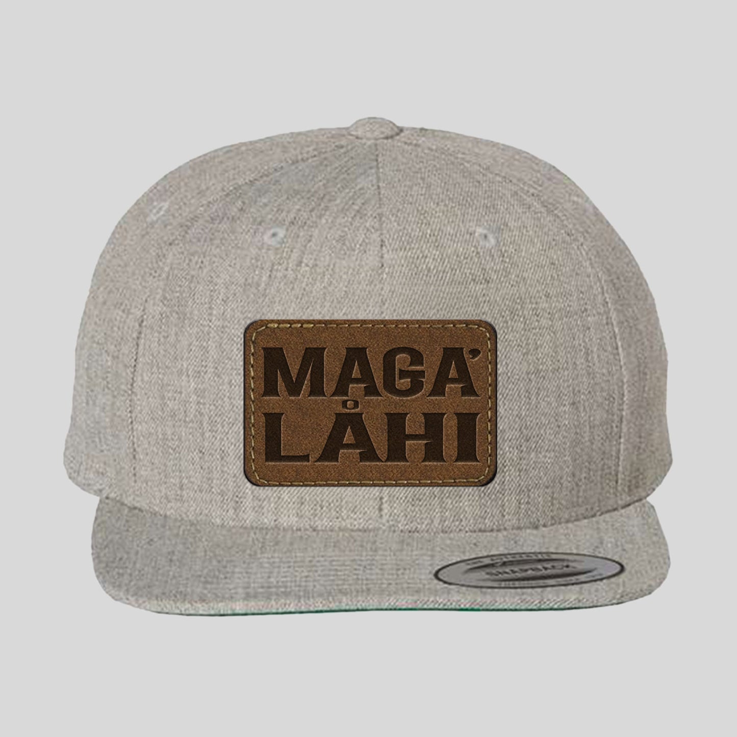 Maga' Låhi Chamorro Guam CNMI Faux Leather Patch Premium Flat Bill Snapback Hat