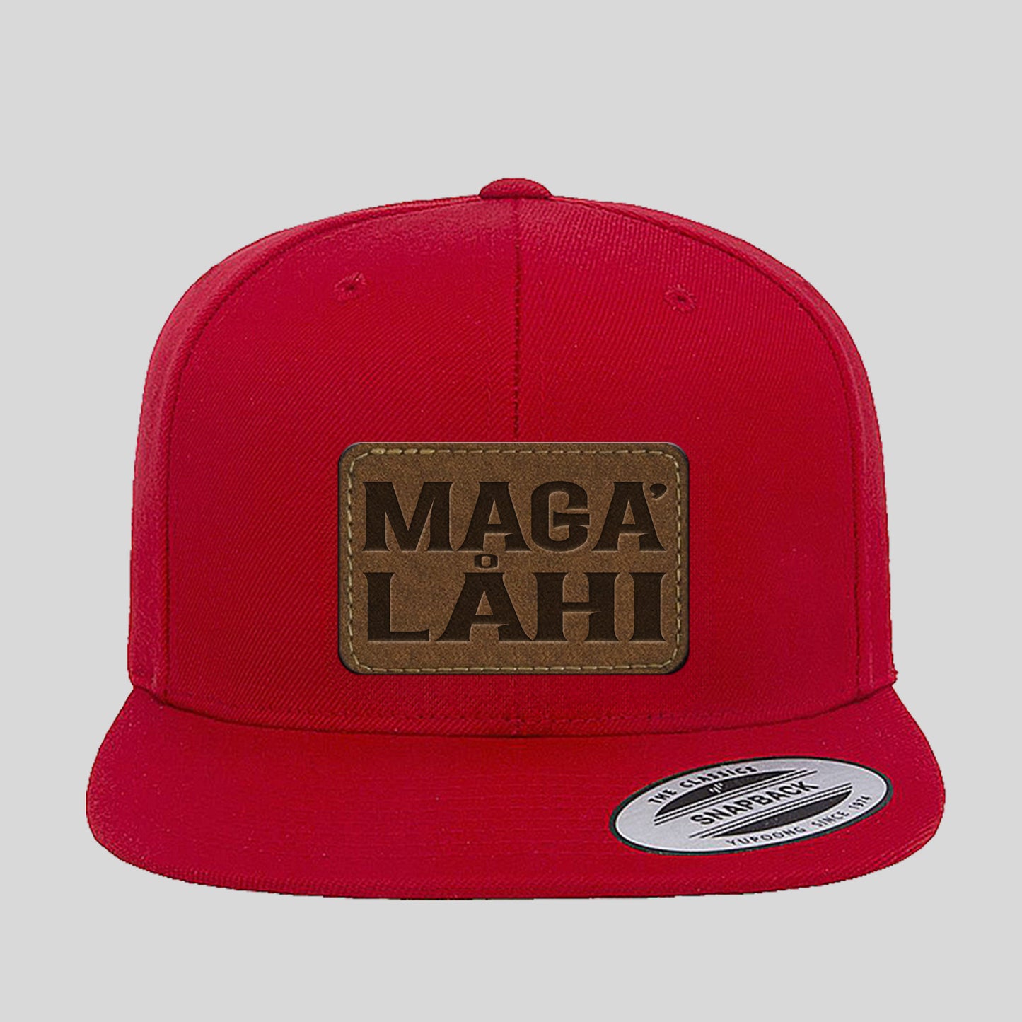 Maga' Låhi Chamorro Guam CNMI Faux Leather Patch Premium Flat Bill Snapback Hat