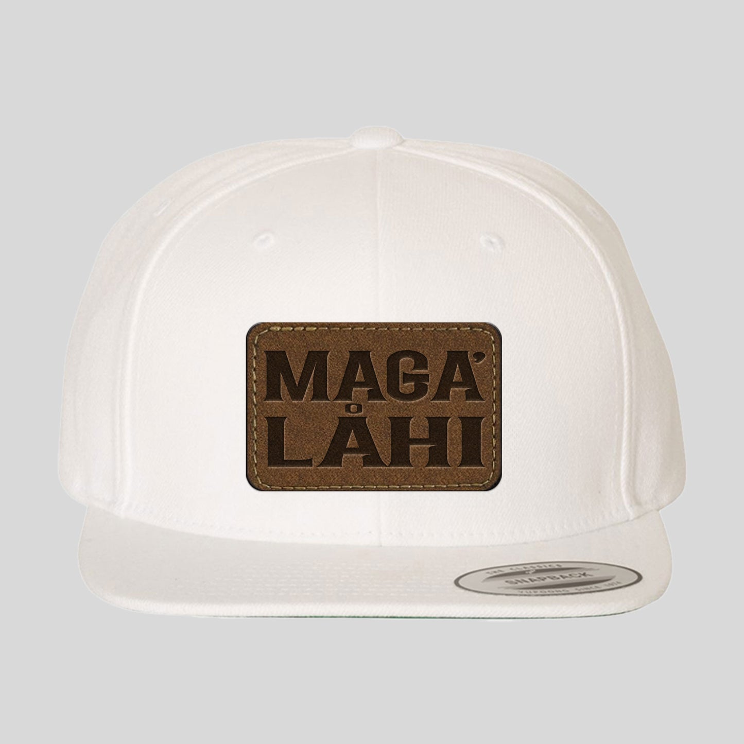 Maga' Låhi Chamorro Guam CNMI Faux Leather Patch Premium Flat Bill Snapback Hat
