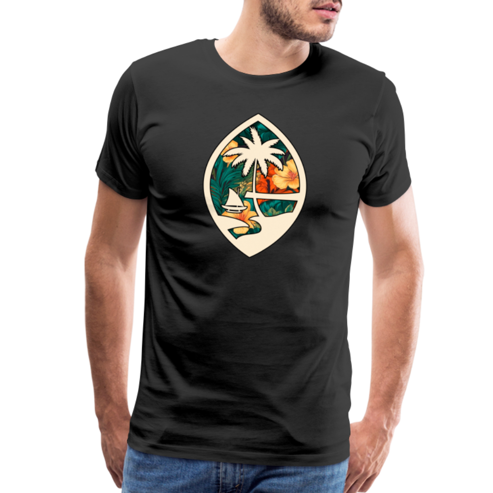 Guam Seal Floral Men's Premium T-Shirt - black
