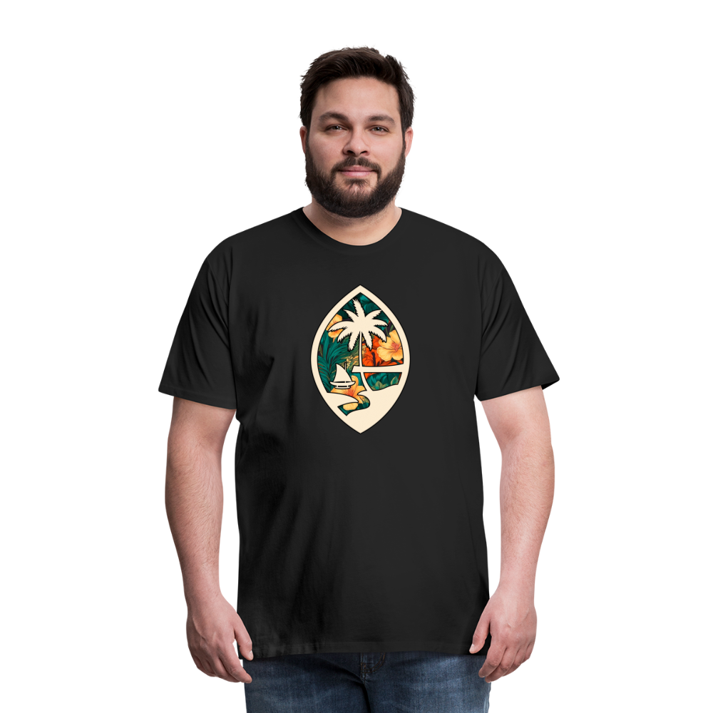 Guam Seal Floral Men's Premium T-Shirt - black