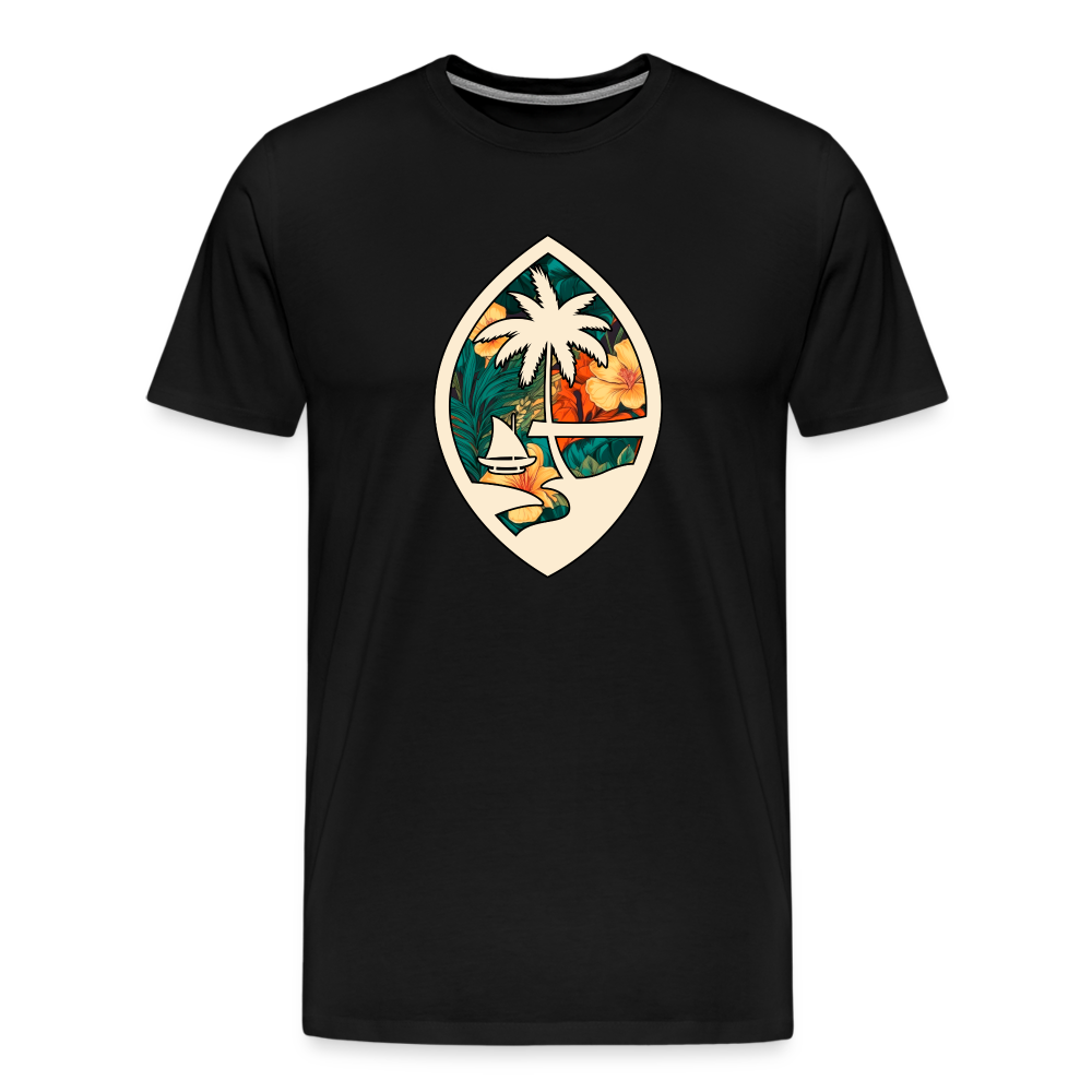 Guam Seal Floral Men's Premium T-Shirt - black