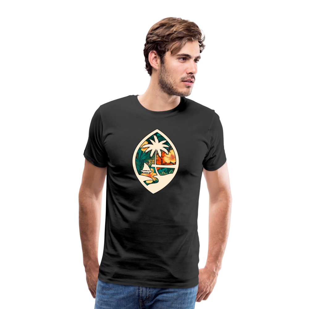 Guam Seal Floral Men's Premium T-Shirt - black
