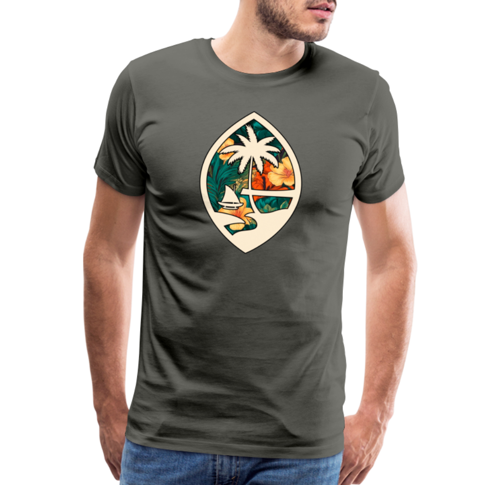 Guam Seal Floral Men's Premium T-Shirt - asphalt gray