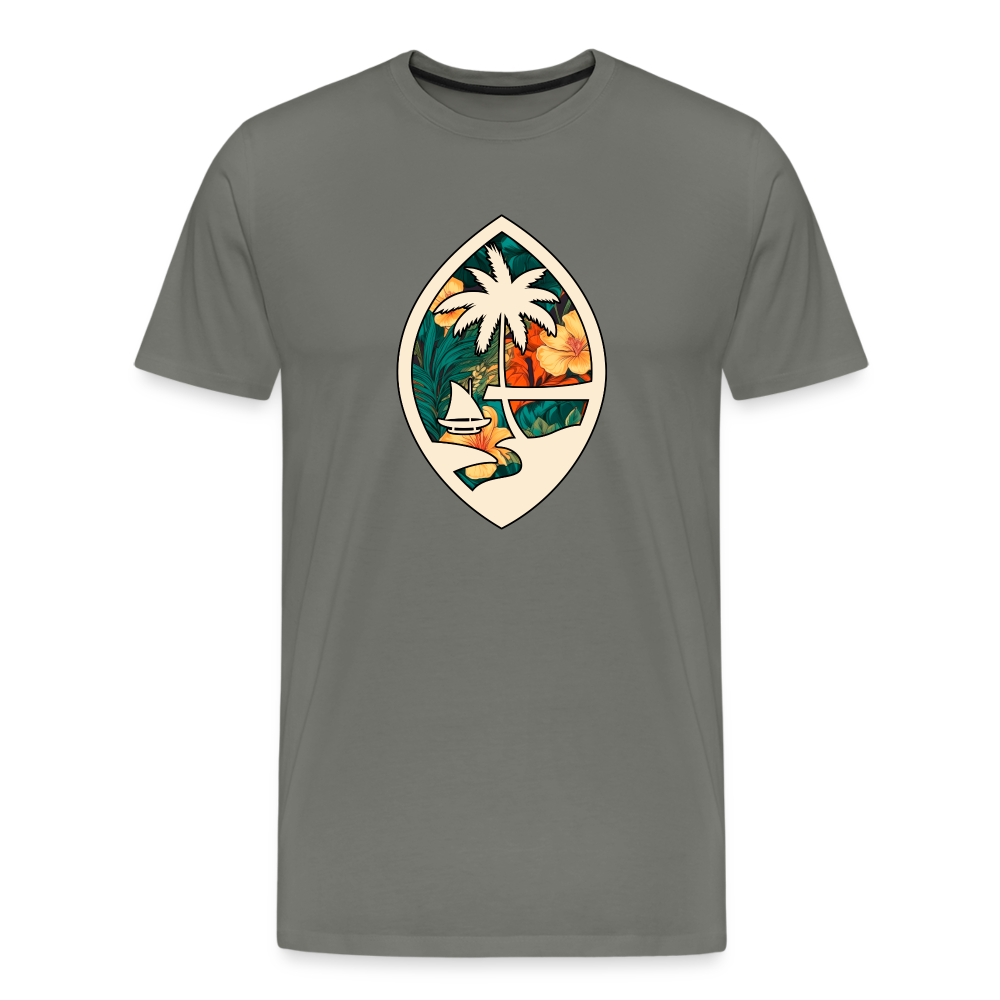 Guam Seal Floral Men's Premium T-Shirt - asphalt gray