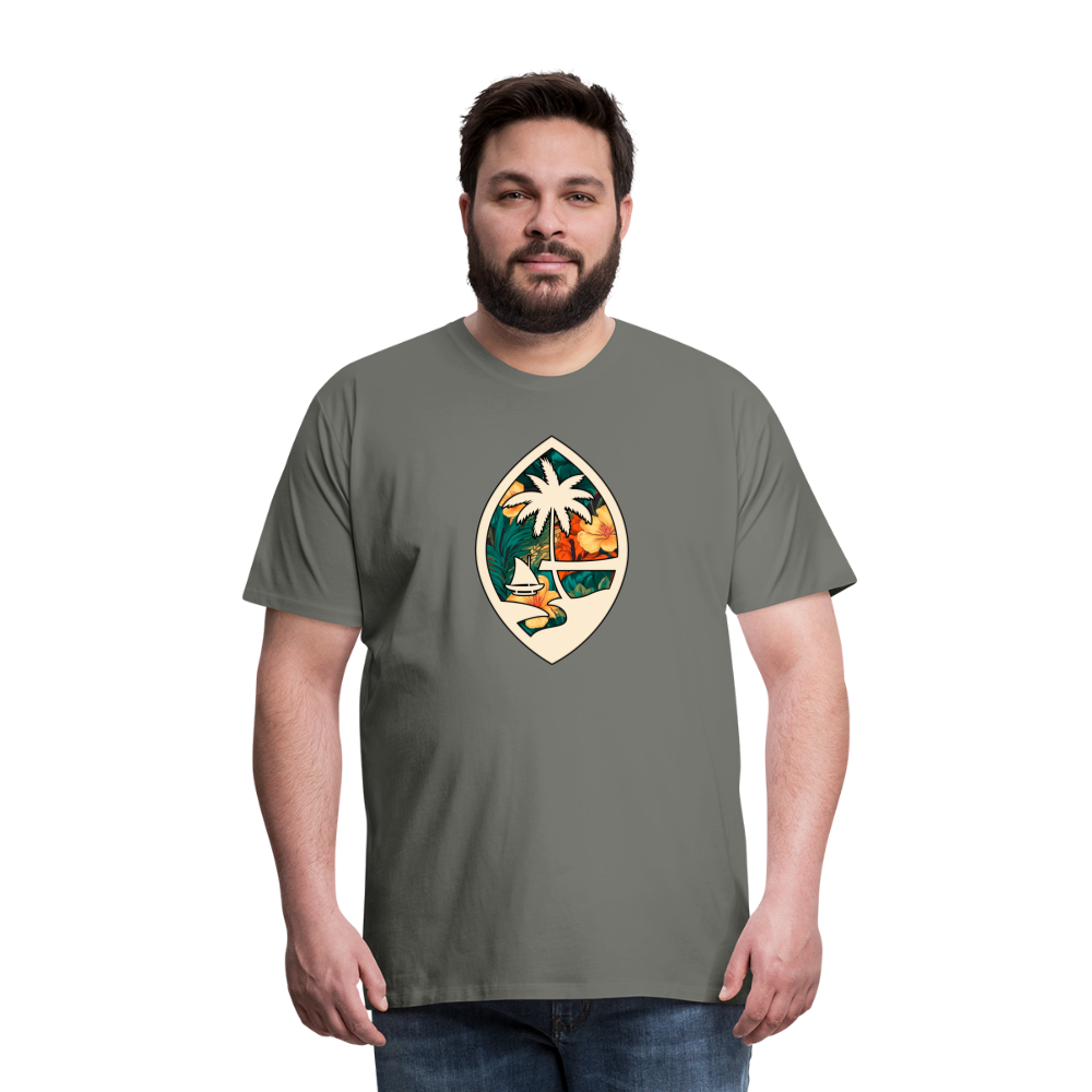 Guam Seal Floral Men's Premium T-Shirt - asphalt gray