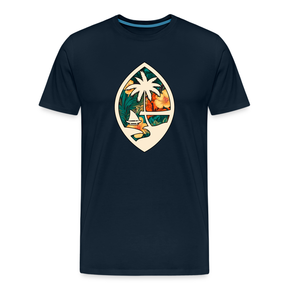 Guam Seal Floral Men's Premium T-Shirt - deep navy