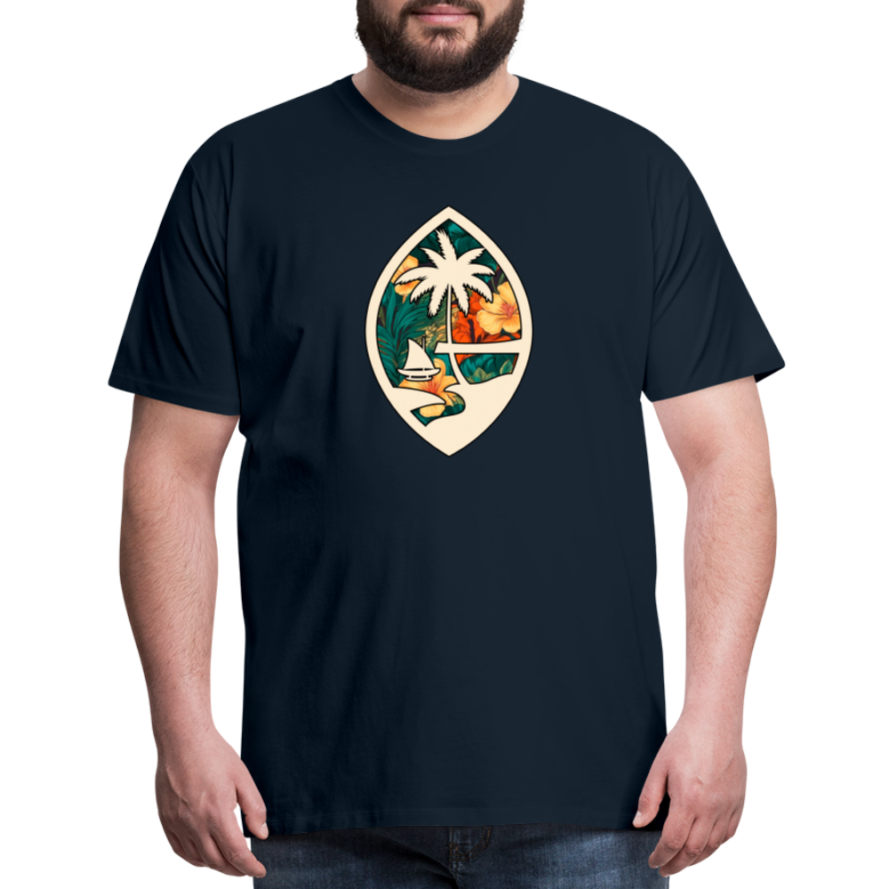 Guam Seal Floral Men's Premium T-Shirt - deep navy