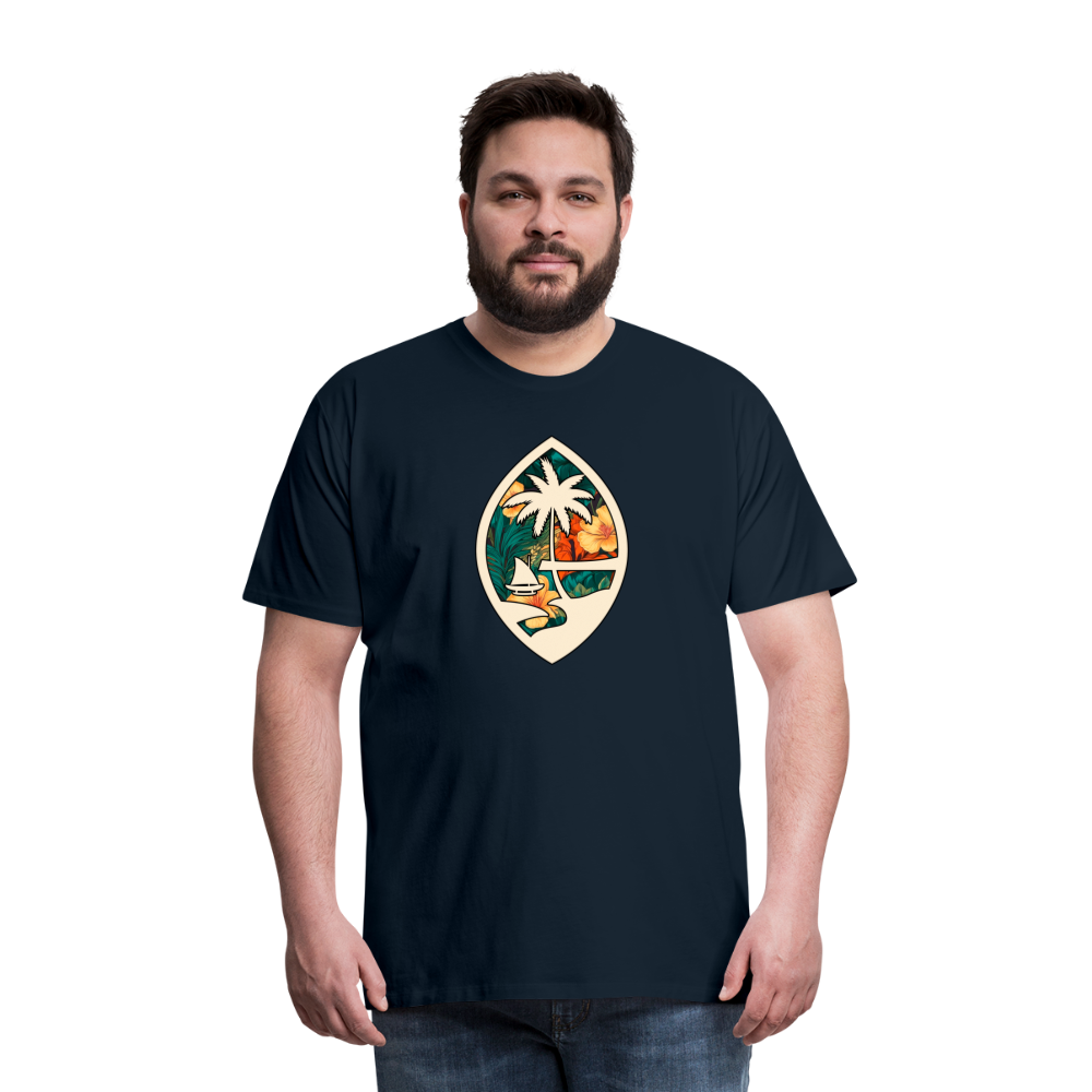 Guam Seal Floral Men's Premium T-Shirt - deep navy