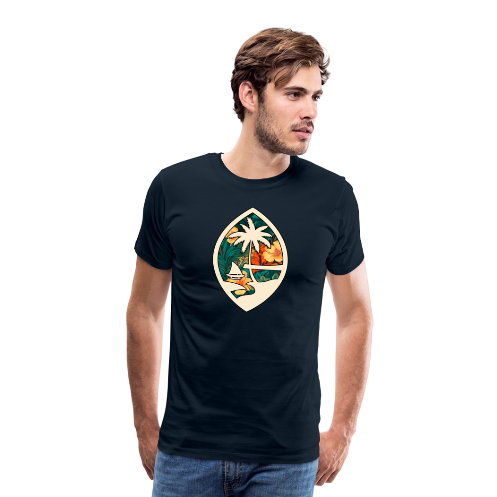 Guam Seal Floral Men's Premium T-Shirt - deep navy