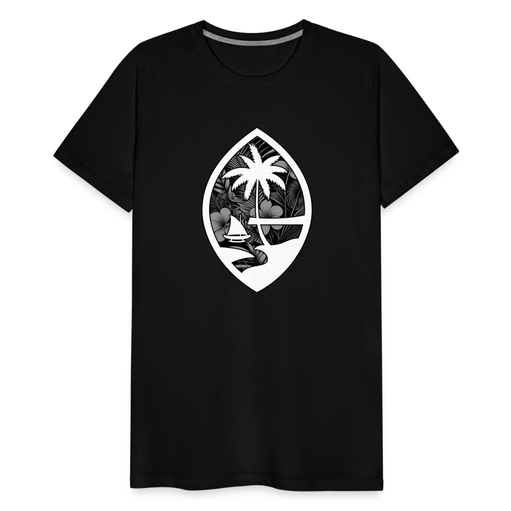 Guam Seal Monochrome Floral Men's Premium T-Shirt - black