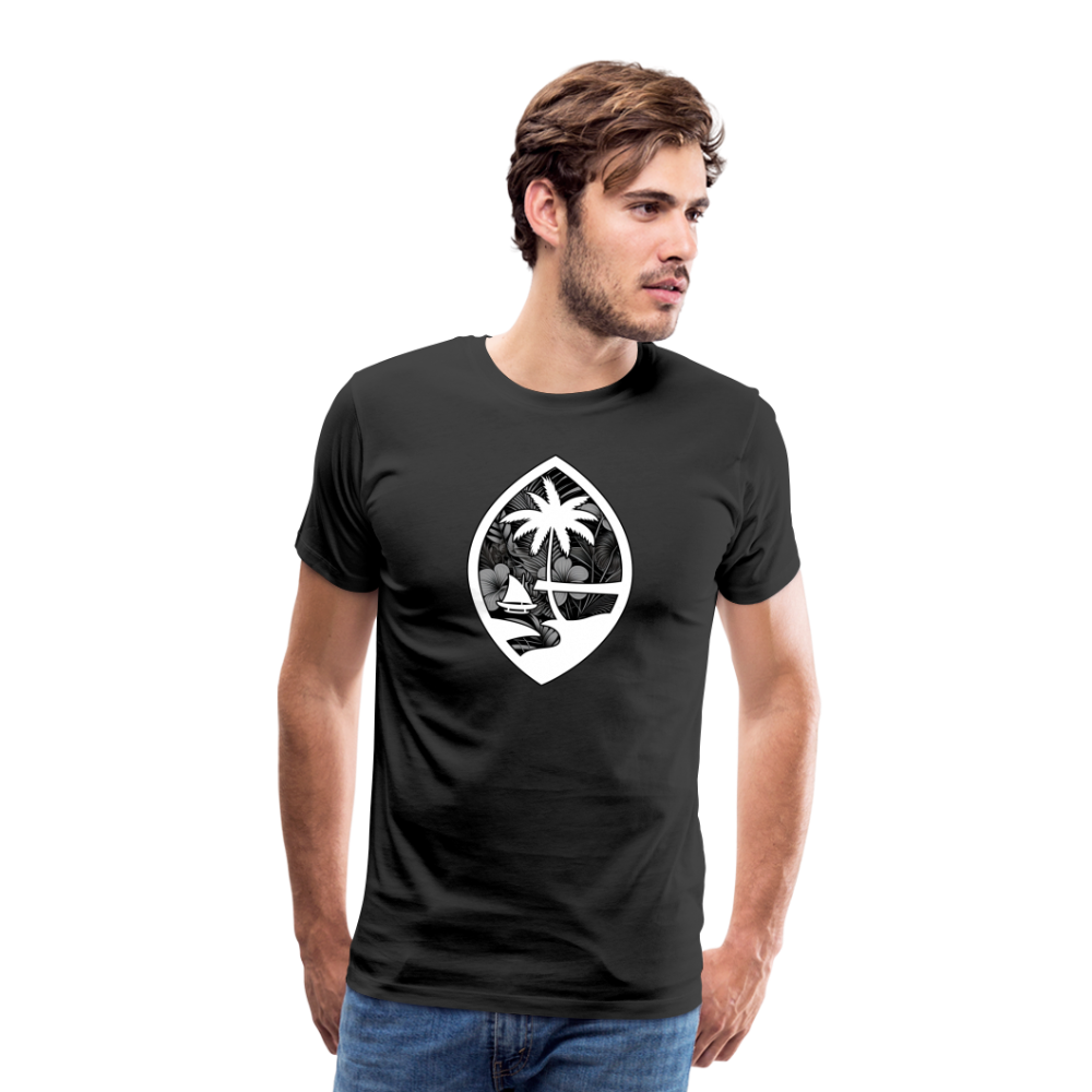 Guam Seal Monochrome Floral Men's Premium T-Shirt - black
