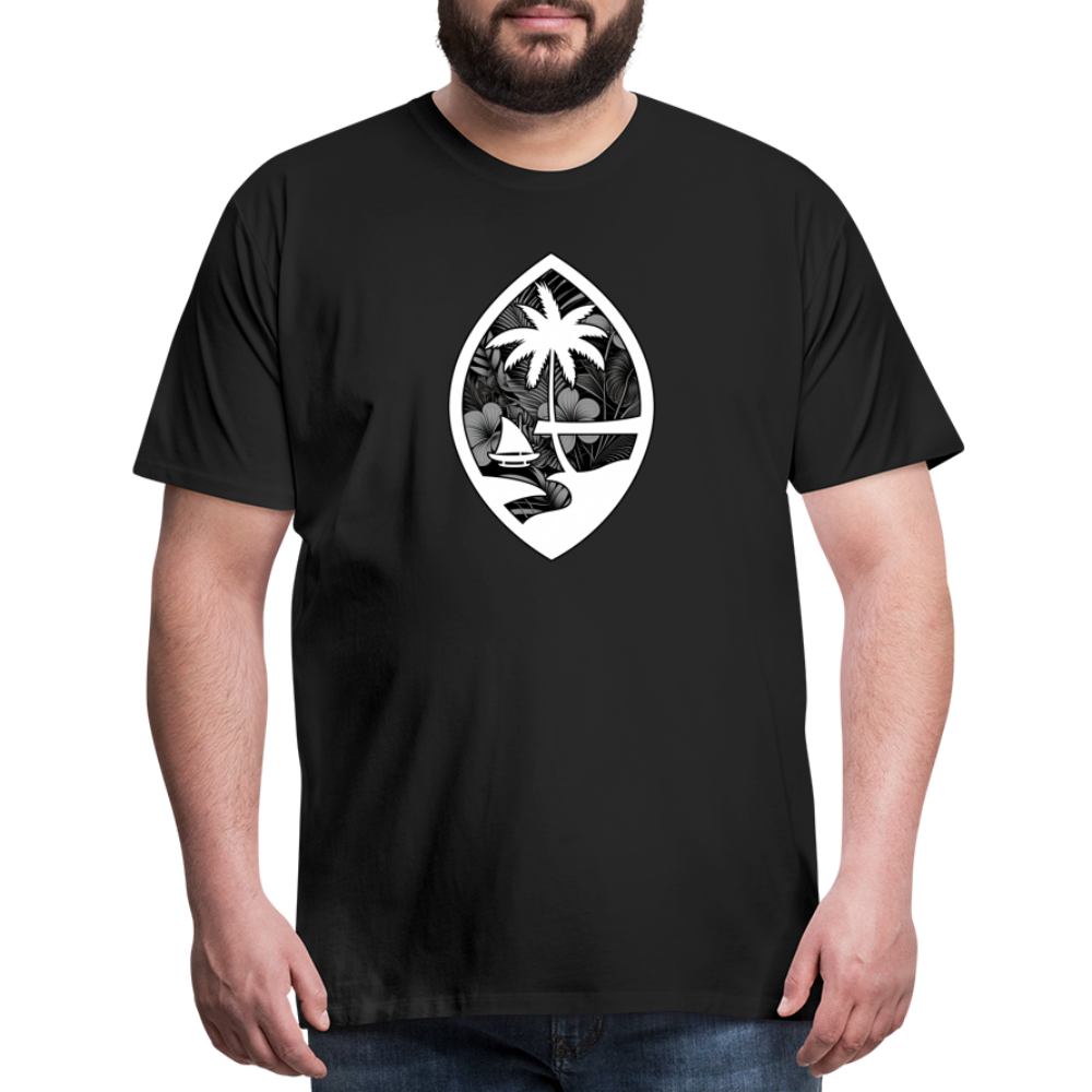 Guam Seal Monochrome Floral Men's Premium T-Shirt - black