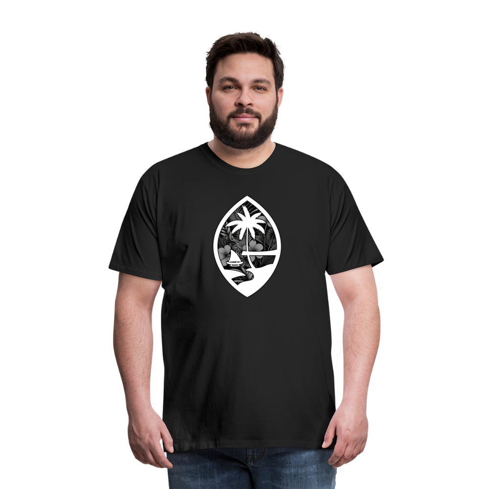 Guam Seal Monochrome Floral Men's Premium T-Shirt - black