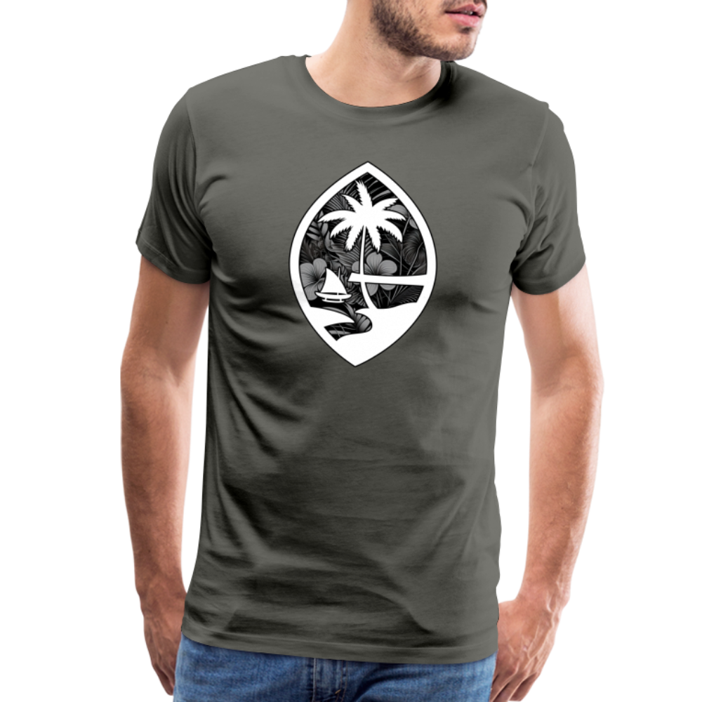 Guam Seal Monochrome Floral Men's Premium T-Shirt - asphalt gray